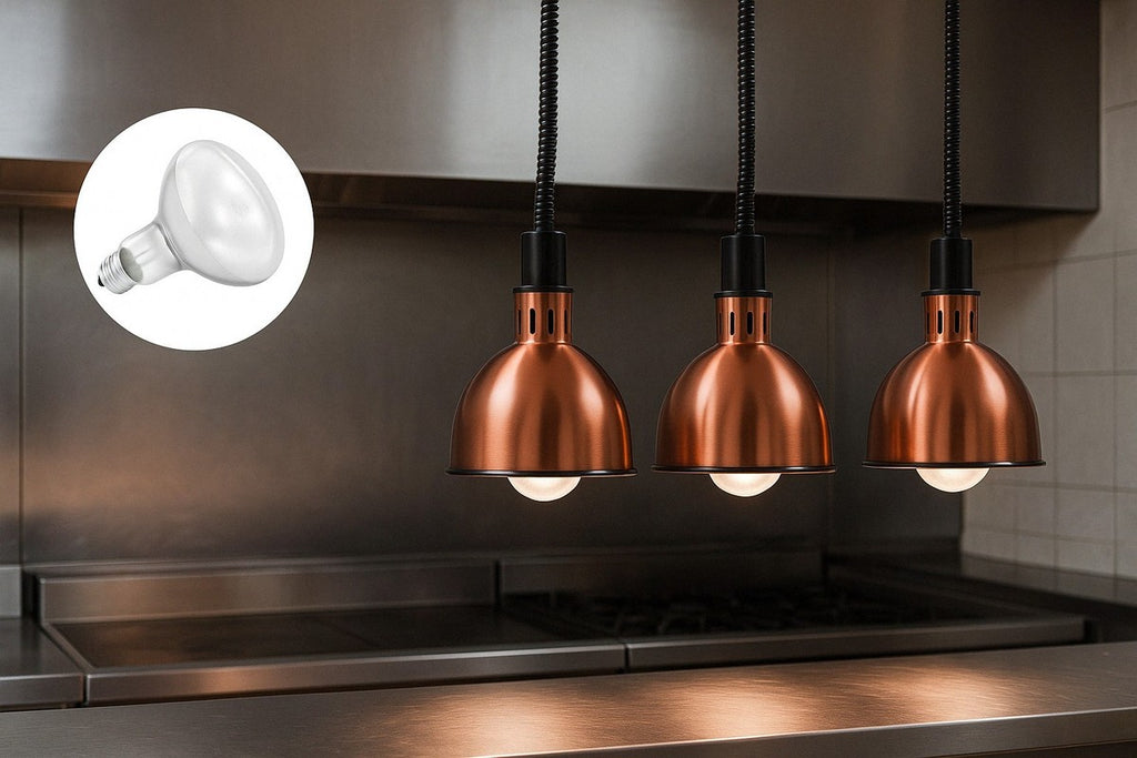 250W E27 Heat Bulb Food Service Catering Infra Red | Heat Lamp, shade